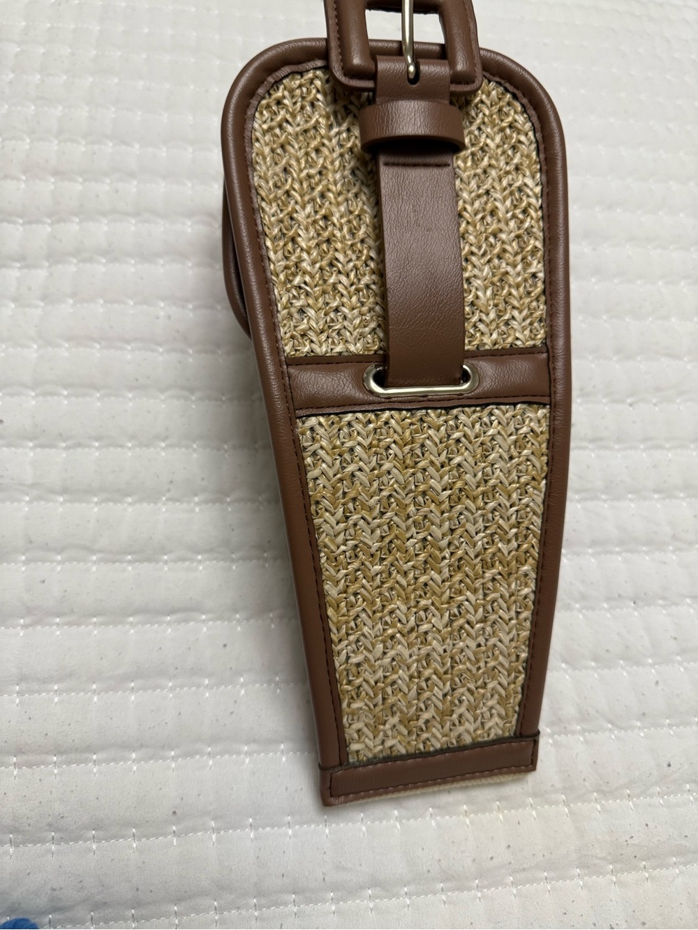 White House Black Market Brown Woven Raffia Belt